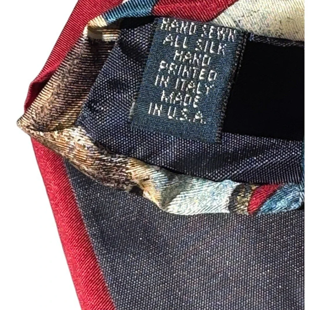 Vintage Eddie‎ Bauer 100% Silk Neck Tie Fisherman Made in USA